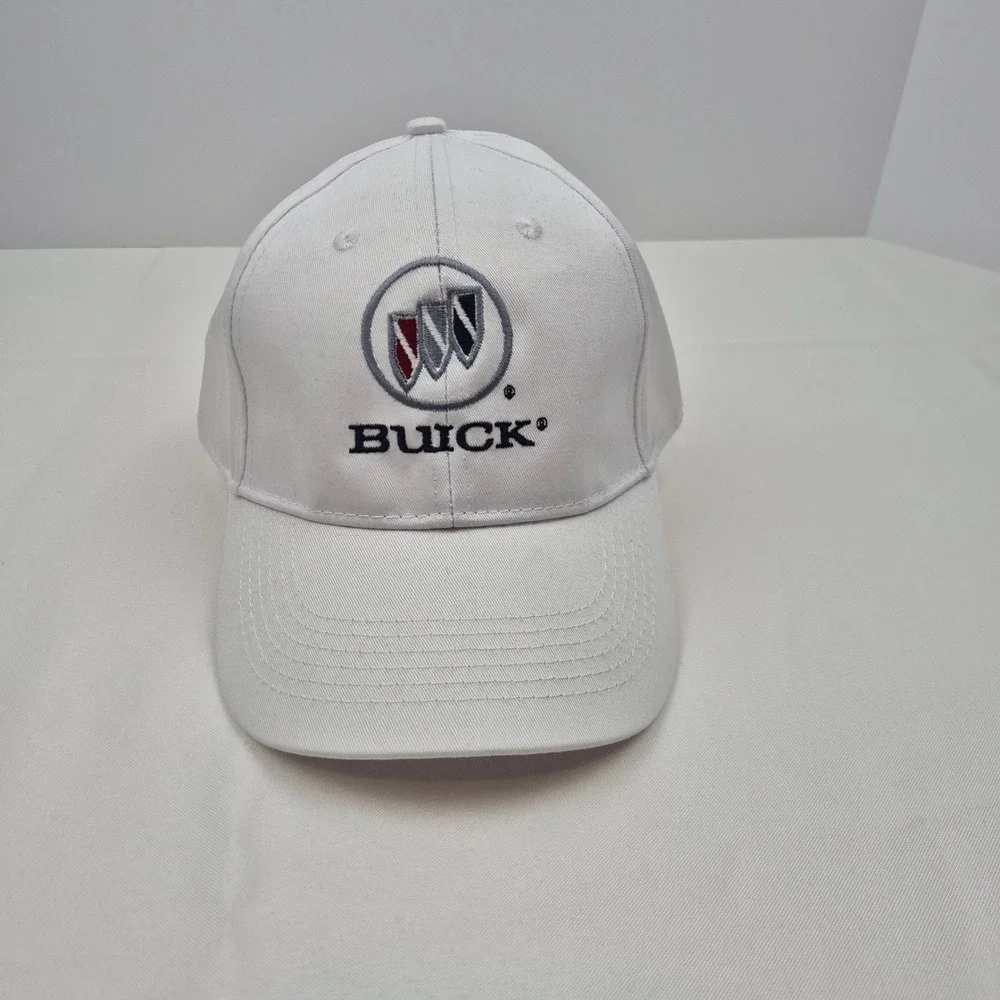 Buick Hat Cap White Strapback‎ Baseball Cap Embroidered Logo GM Licensed